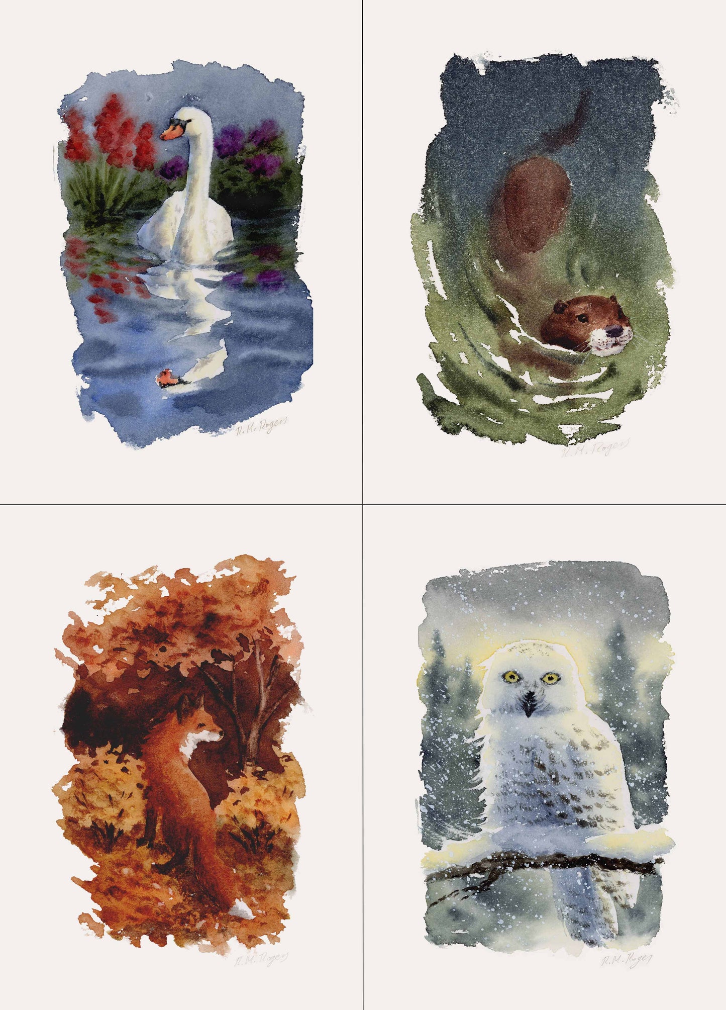 4 Seasons - Set of 4 Mini Fine Art Prints