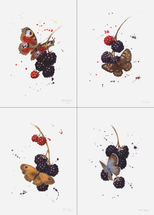 Butterflies - Set of 4 Mini Fine Art Prints