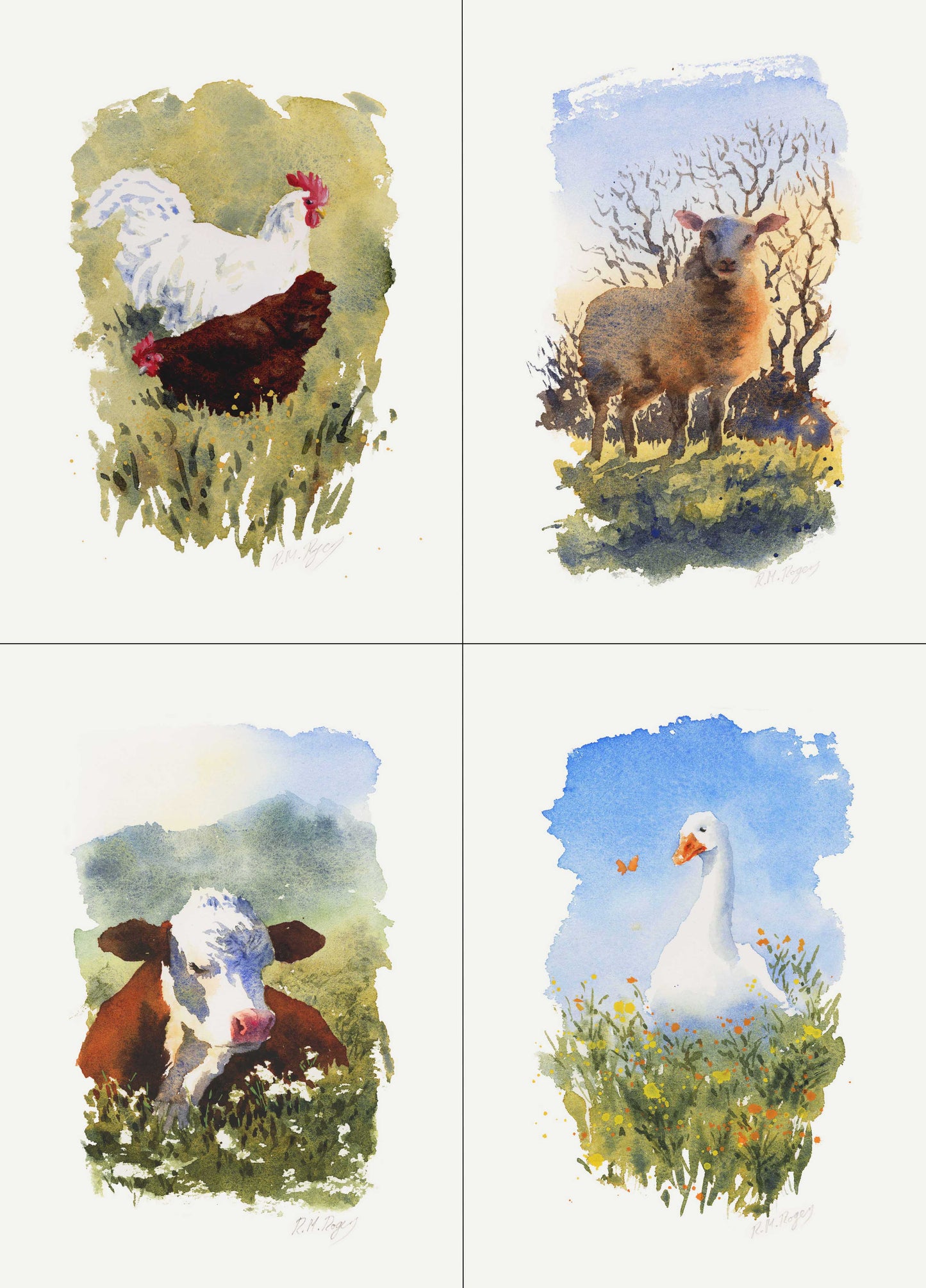 Farm & Field - Set of 4 Mini Fine Art Prints