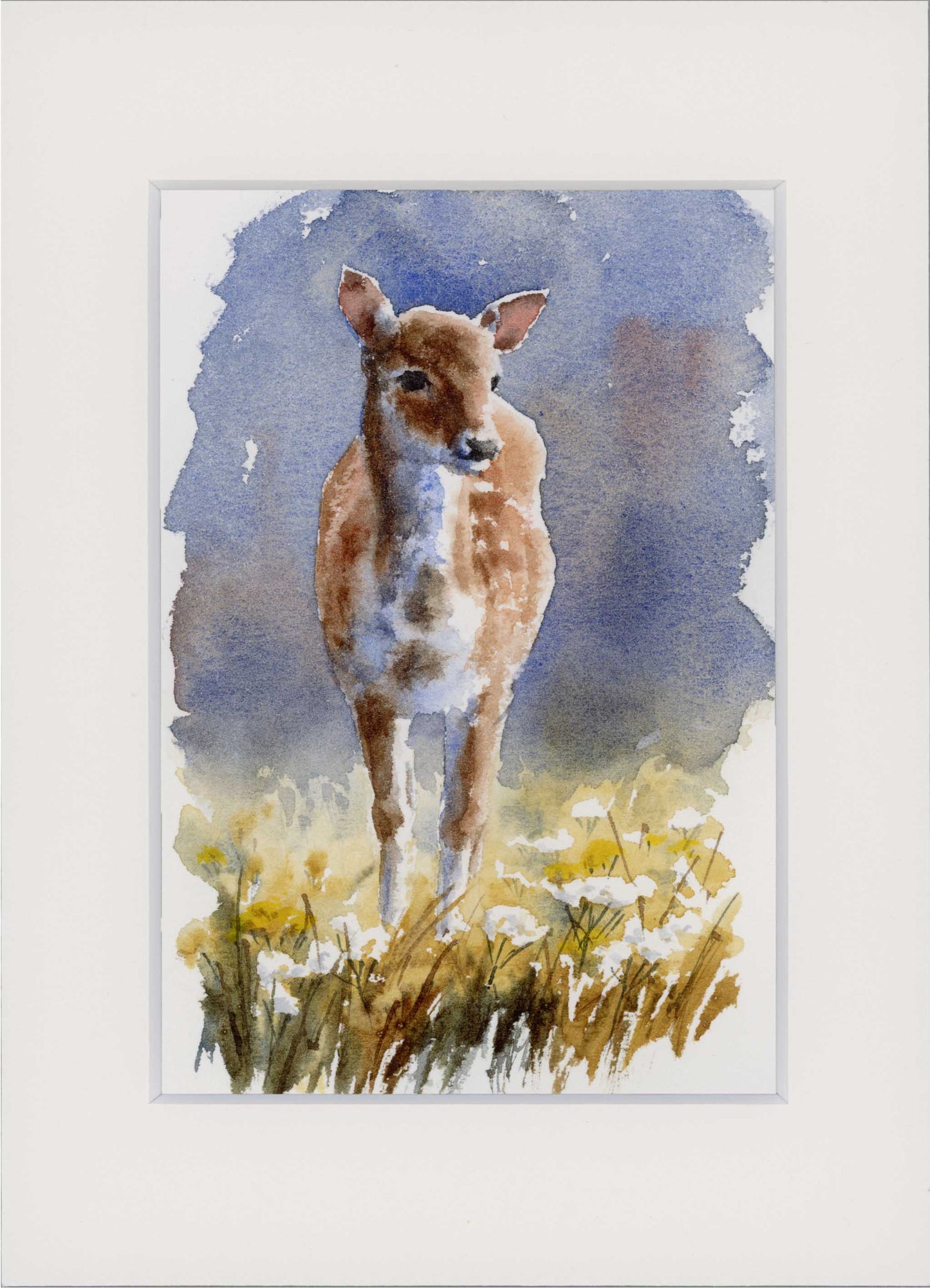 "Fawn in Meadow" Small Original Watercolour