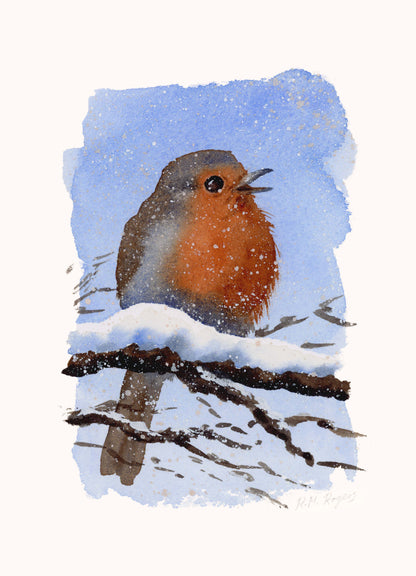 Winter Birds - Set of 4 Mini Fine Art Prints